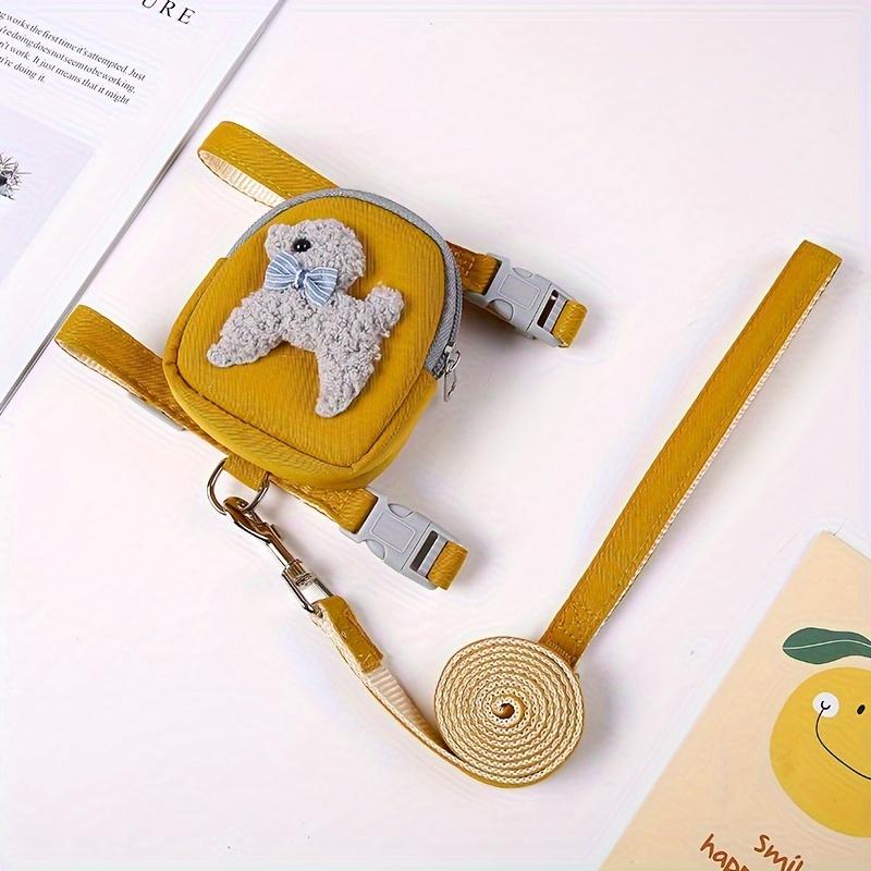 

Шлейка для кошек и собак, рюкзак, веревка, светоотражающая, дышащая, регулируемая шлейка для питомцев для маленьких и средних собак, для прогулок на открытом воздухе, портативные предметы S жёлтый