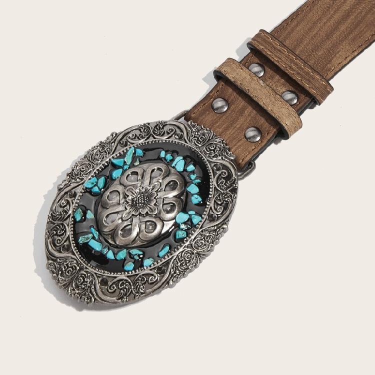 Bohemian Hüftgürtel PU-Leder Taillendekoration Vintage Stil Schärpe Mit Edelsteinen besetzter Breiter Gürtel für Damen