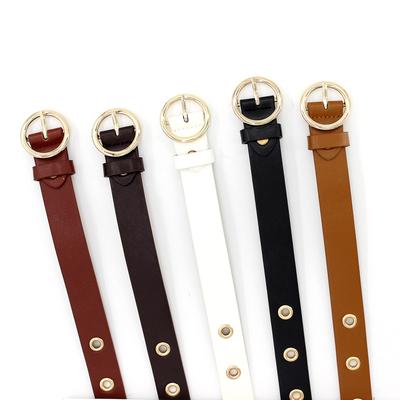 Women'S Decorative Hollow Round Buckle Belt Women'S Skirt Steam Eye Hole Jeans Belt