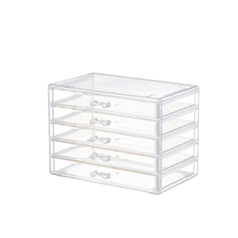 Large Transparent 5-Layer Drawer Organizer for Stationery, Brushes, and Nail Polish - Stackable, No Installation Needed