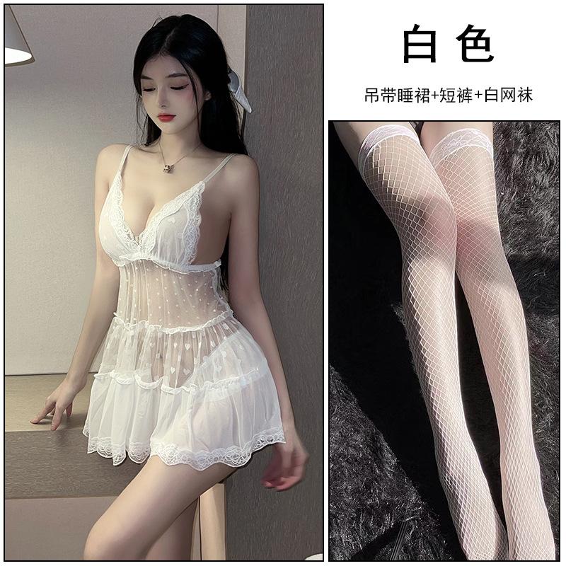 Sexy Lingerie, Sexy Dream Polka Dot Love Mesh Perspective Fairy Can Be Sent On Behalf of One Piece.