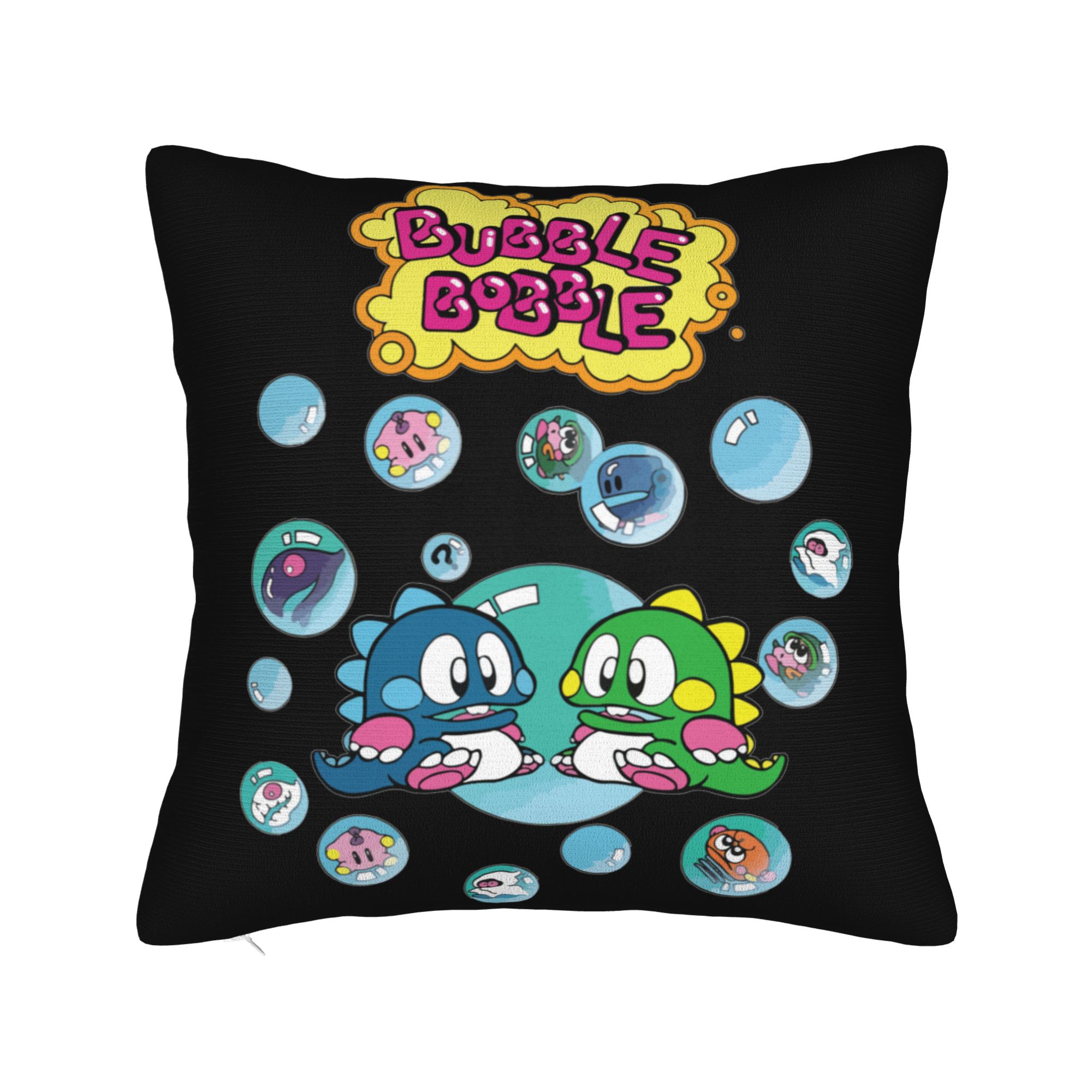 

Bubbles Bobble Pillowcases Accessories Printed Cushion Cover Throw Pillow Cover Home Decorations Square Multi Size 12x12in 30X30cm