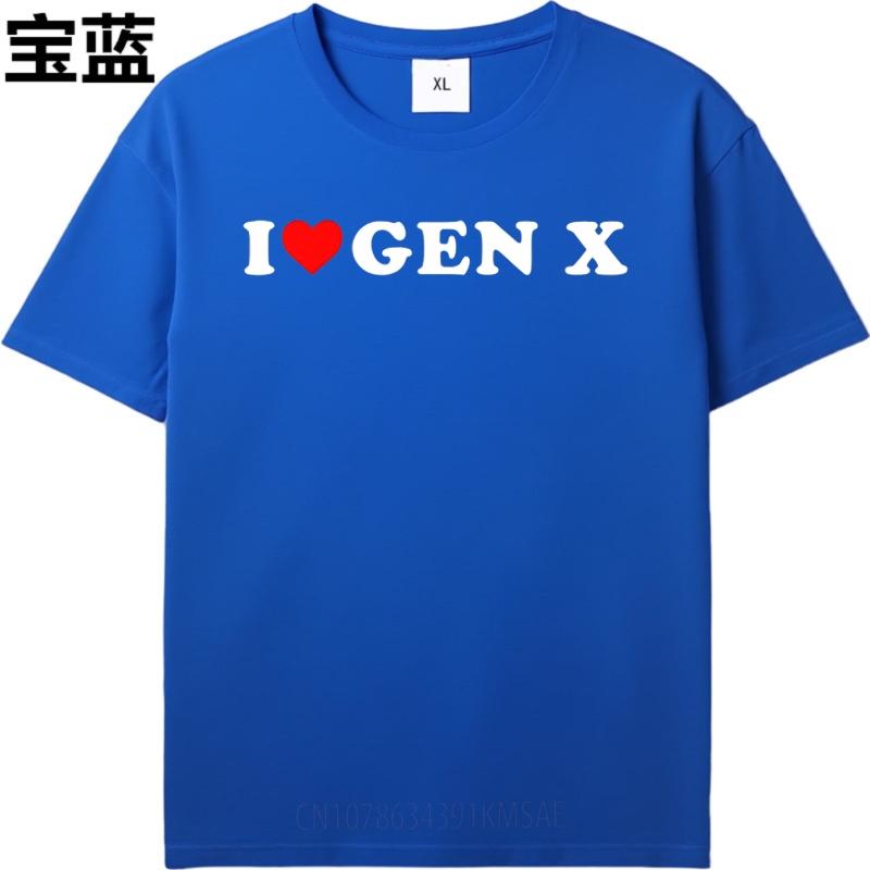 Men tshirt Anime Cotton Tshirt for man Brand summer For men t shirt I Love Gen X Short Sleeve Relaxed Fit Oneck Top tees