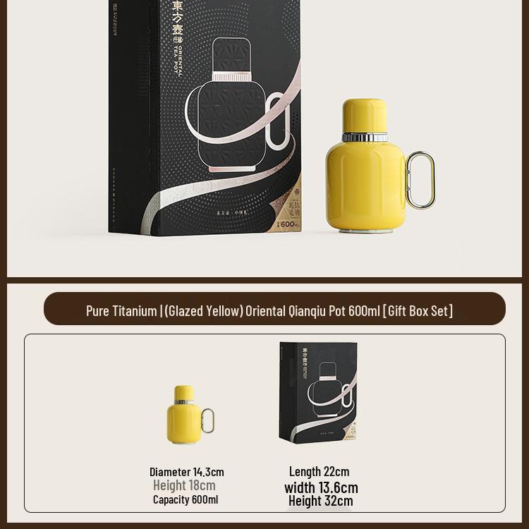Oriental Pure Titanium Thermos Pot with Temperature Display - High-End White Tea Stewing Pot
