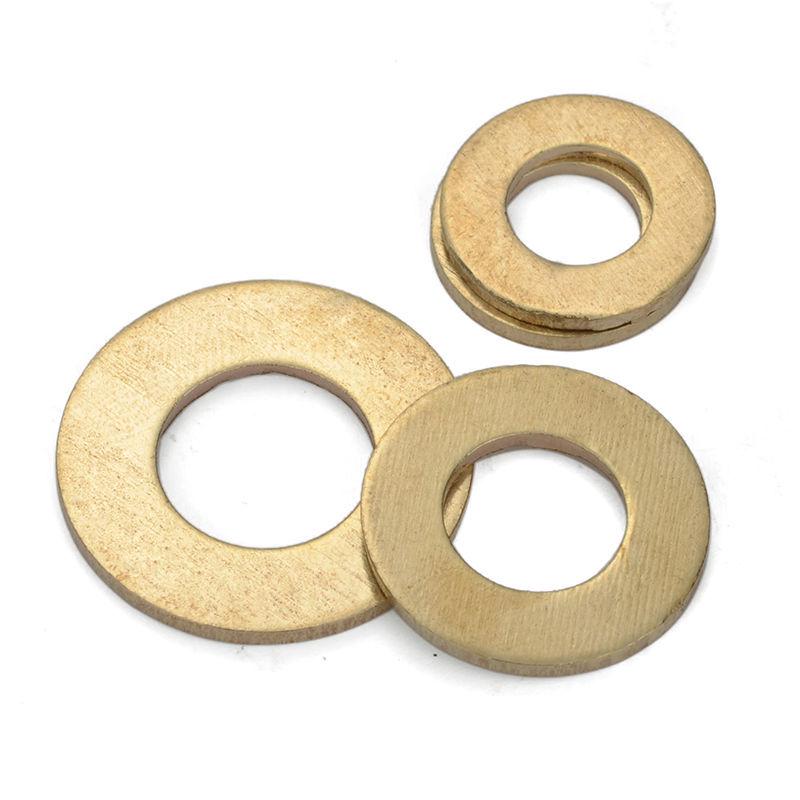 Brass and Copper Round Flat Washers - M2, M3, M4, M5, M6 Sizes