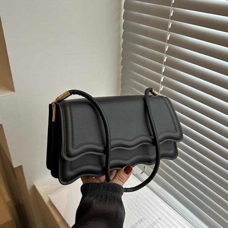 

Yogodlns High Quality PU Leather Handbag Purse Women s Solid Color Small Shoulder Bags Lady Messenger Small Tote for Girls 24x8.5x12.5cm чёрный