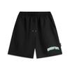 Anti-Five Series Letter Mid-Waist Drawstring Breathable Versatile Casual Shorts Men Shorts Black AKSU567-5