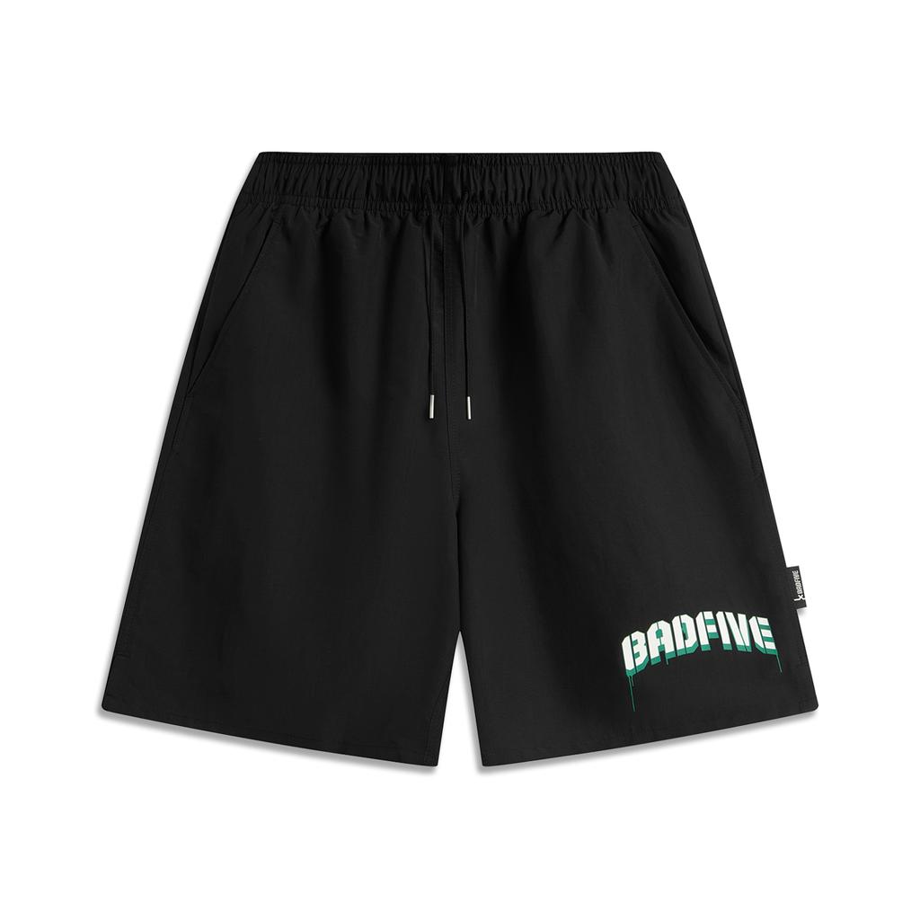 Li-Ning Anti-Five Series Letter Mid-Waist Drawstring Breathable Versatile Casual Shorts Men shorts Black AKSU567-5