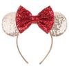 Silver Shinny Mouse Ears Headband For Girls Shinny Sequin Bow Hairband Festival Party Cosplay DIY Hair Accessories