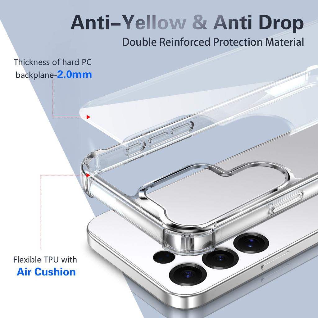 Luxury High Transparent Anti-Shock Case for Samsung Galaxy S25 S24 S23 S22 S21 Ultra Plus S25Edge S24FE S23FE S21FE Bumper Cover
