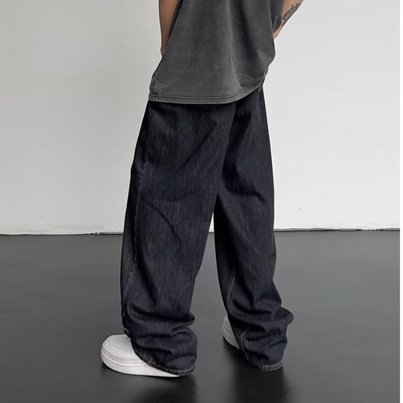 Pantalones de Hombre Talla Grande Rectos Casuales Pierna Ancha Jeans Hip Hop