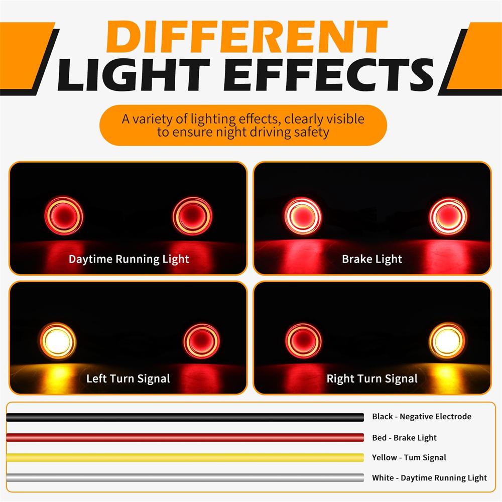 Motorcycle LED Tail Light - Universal Bullet Style - Red Brake/Turn Signal