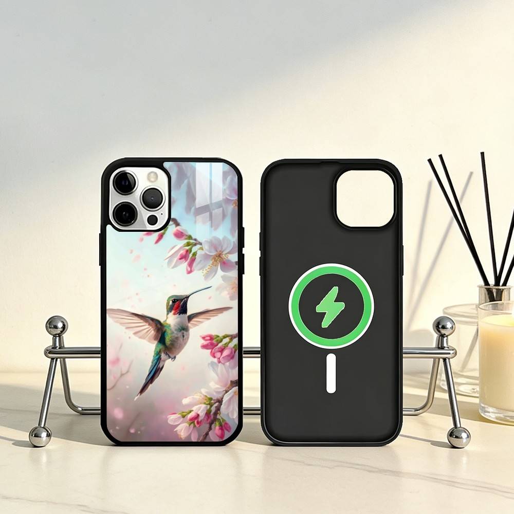 Bird Hummingbird painting Phone Case For iPhone17,16,15,14,13,12,11 Plus,Pro Max Magnetic For Magsafe Wireless Charging iPhone14PROMAX