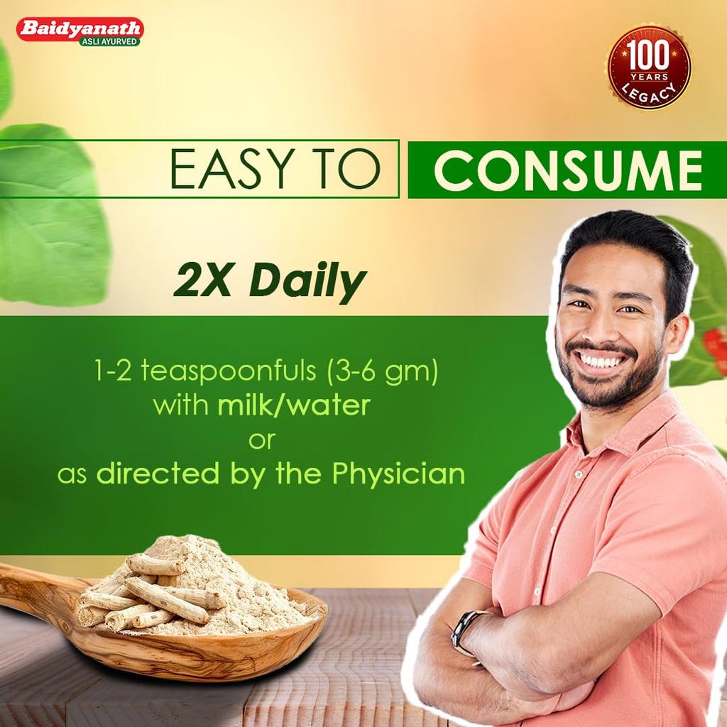 Baidyanath Ashwagandhadi Churna 100g X Pack of 2 Ayurvedic Herbal Powder for Energy and Vitality