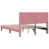Pink Velvet Bed Frame with Headboard 140 x 190 cm
