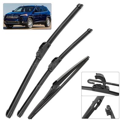 For Jeep Cherokee KL 2014-2025 2015 2016 2017 Wiper Front & Rear Wiper Blades Windshield Windscreen Window Brushes 26"+18"+14"