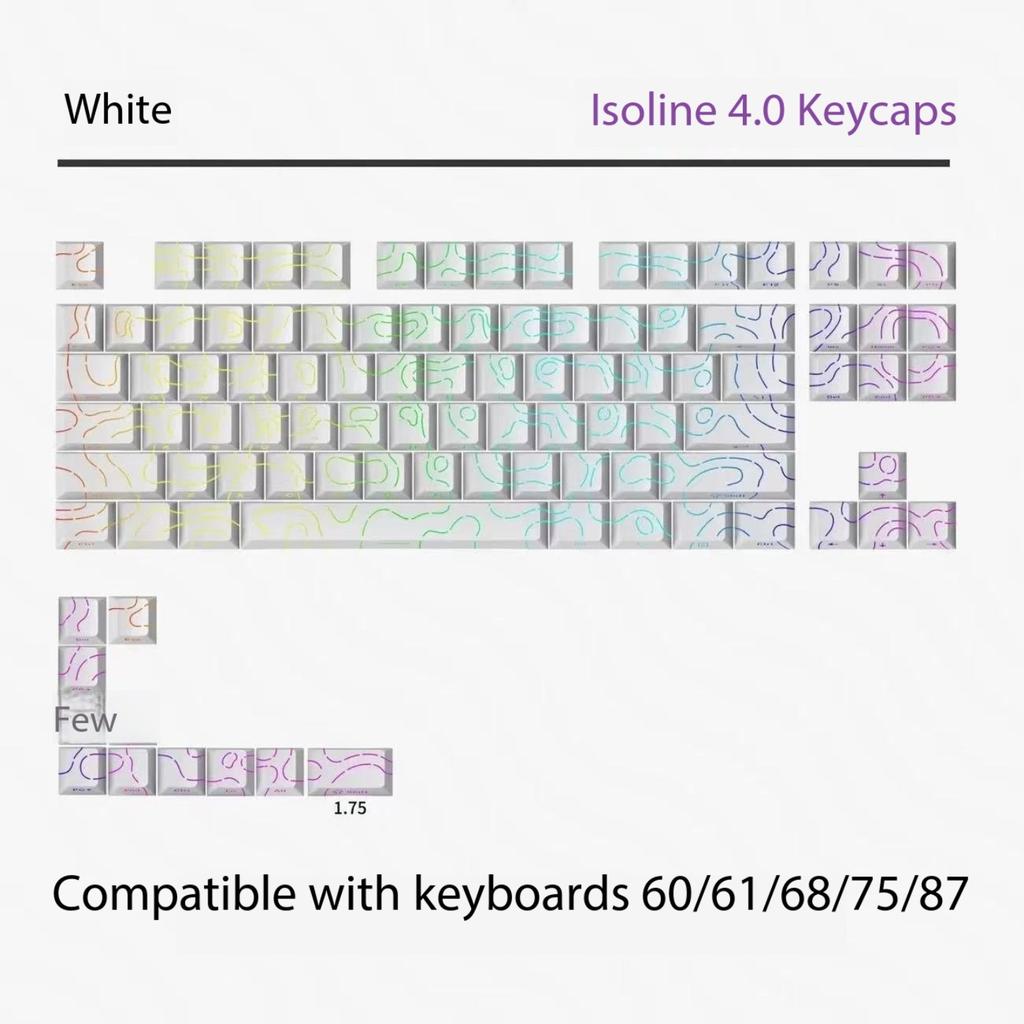 Xiaomi 2026 Contour Line PBT Keycaps 97 Keys Cherry Profile Side Printed Backlit for 61 68 75 84 87 Mechanical Keyboard Magnetic Switch