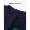 French Arielle De Pinto Boys' Denim Jacket Autumn New Fashion Color-Blocked Cardigan Sweater Top