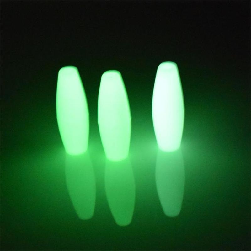 10Pcs Glow Fishing Hook Tubes Glowing Hollow Tube Fish Hook Accessories Squid Baits Lure Hook Sleeve