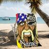 Customizable personalized beach towels Hulk Hogan themed designs.Suitable for the beach, yoga, sports;ideal as beach accessories