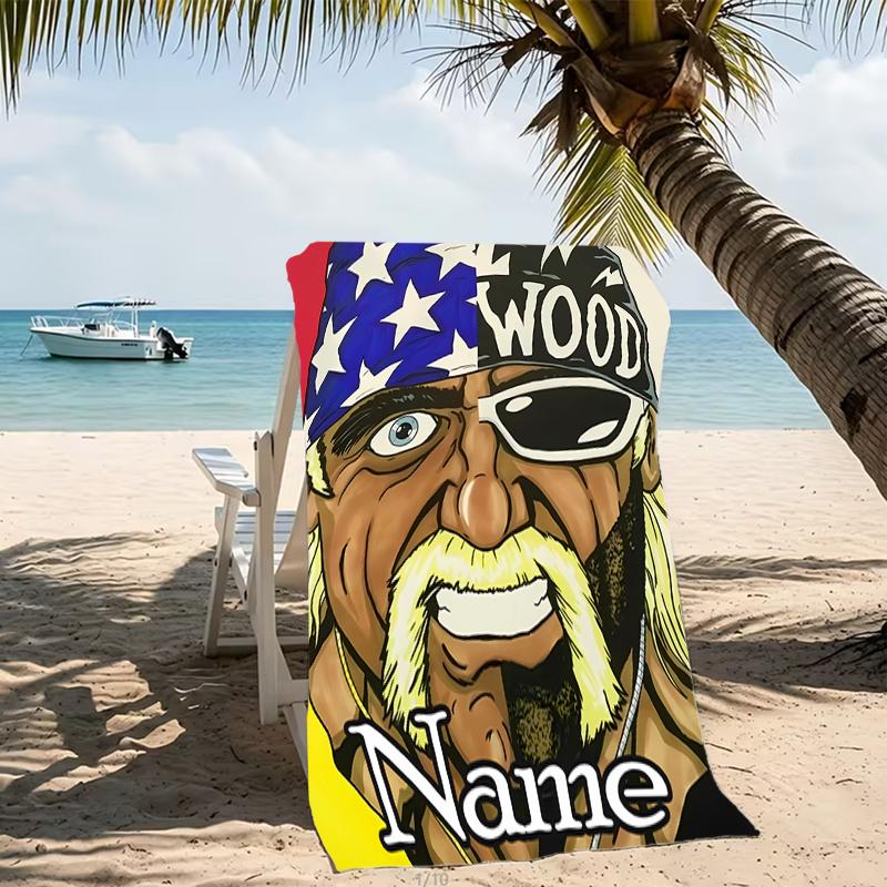 Customizable personalized beach towels Hulk Hogan themed designs.Suitable for the beach, yoga, sports;ideal as beach accessories