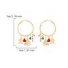Christmas Tree Drop Earrings For Women Zircon Snowman Bell Earring Party Jewelry