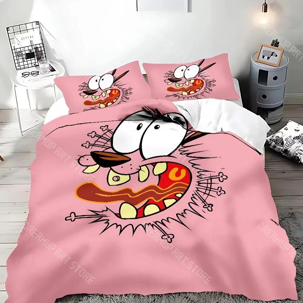 Cartoon C-Courage The Cowardly Dog Duvet Cover Exquisite Digital Print Bedding Set Comforter Bed Youth Home Decor Children