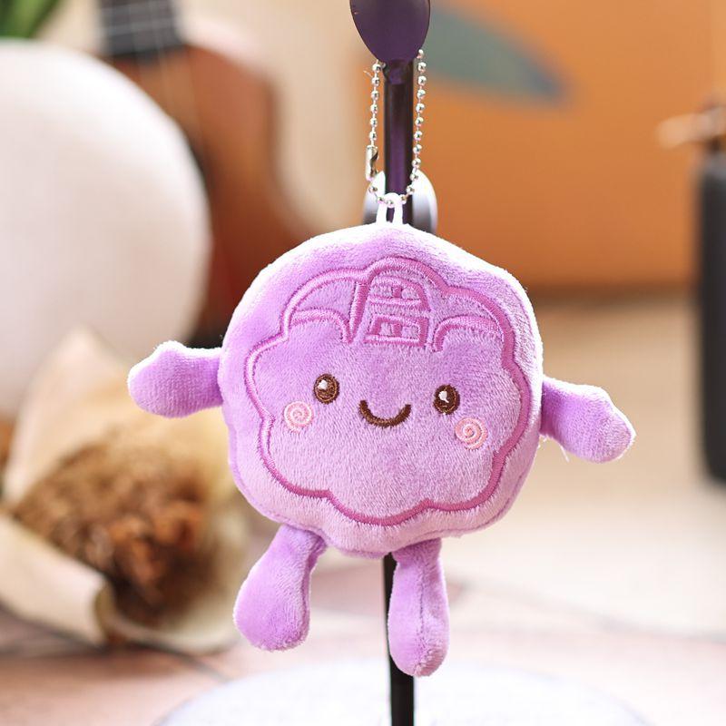 

1Pcs Cartoon Mooncake Doll Decorative Keychain Plush Toy Mini Couple Backpack Pendant Diy Accessories Children S Gift фиолетовый