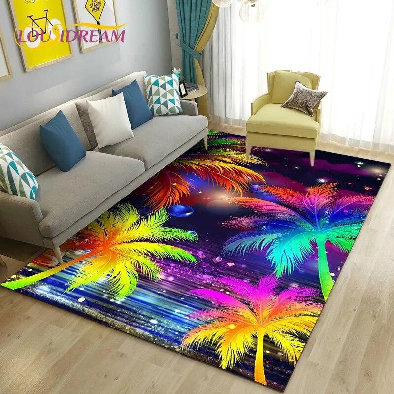 Dandelion Fresh Flower Plant Leaf Area Rug,Carpet Rug for Living Room Bedroom Sofa Doormat Decoration,Kitchen Non-slip Floor Mat