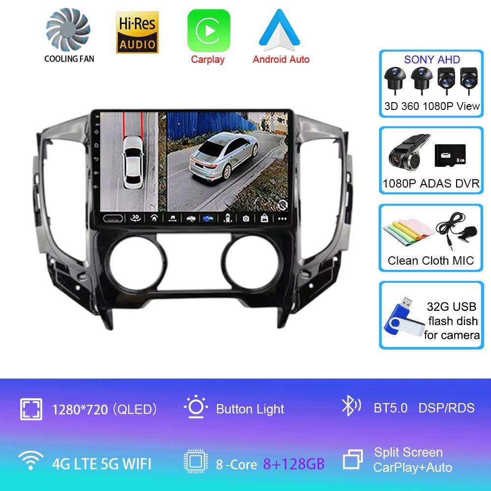 Android 14 Car Radio For Mitsubishi Pajero Sport 3 L200 2015 - 2019 Multimedia Video Player Navigation GPS Carplay Android Auto
