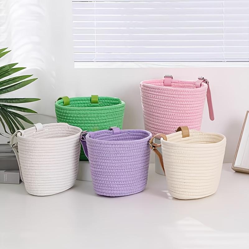 1 pz Cesta per Bici, Cesta per Bici, Cesta per Bicicletta Intrecciata con Corda di Sisal, Carine Aggiunte Decorative per Bici, Biciclette senza Pedali e Monopattini