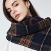 ONSZ Wool Cashmere Check and Logo Color Block Reversible Muffler