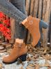Plus Size Rivet Retro Martin Boots - Women's Autumn/Winter 2025 Chunky Heel Short Tube British Style.