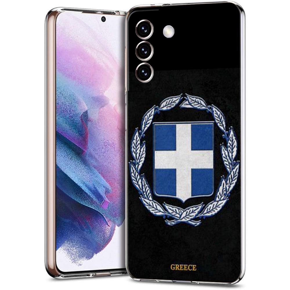 Transparent for Samsung Galaxy S25 S24 S23 S22 S20 S21 FE Ultra S24 S23 S10 S10E S9 Plus Phone Case Soft TPU Greece Greek Flag