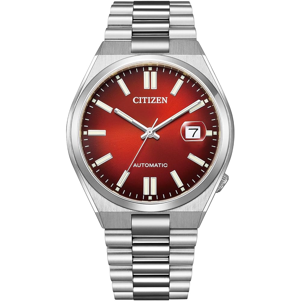 

Citizen Tsuyosa Automatic Men s Watch 40mm Burgundy Metal Band Date Display Silver