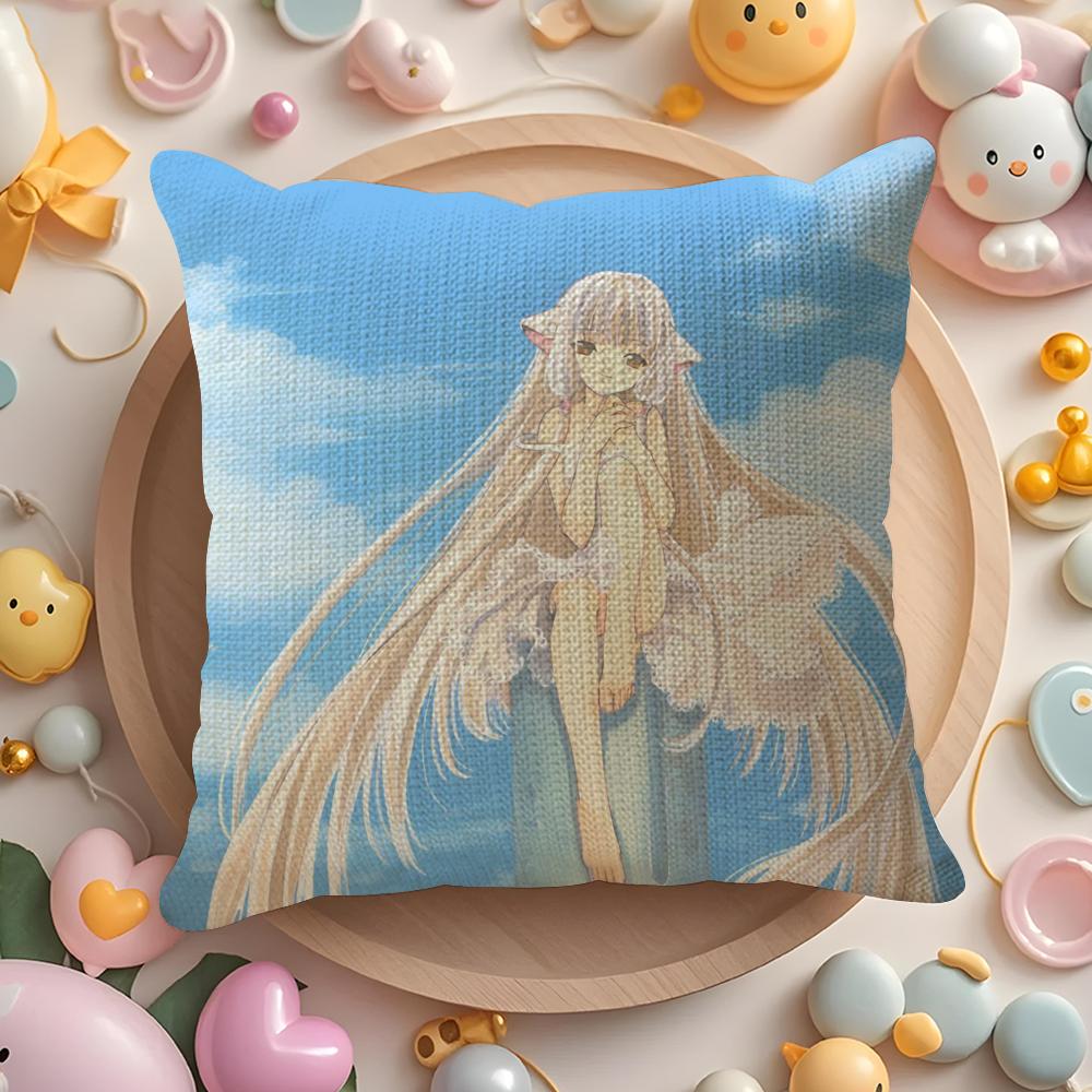 Vintage Anime Chobittsu C-Chobits Pillow Case Sofa Living Room Bedroom Headboard Backrest Cushion Square Cushion