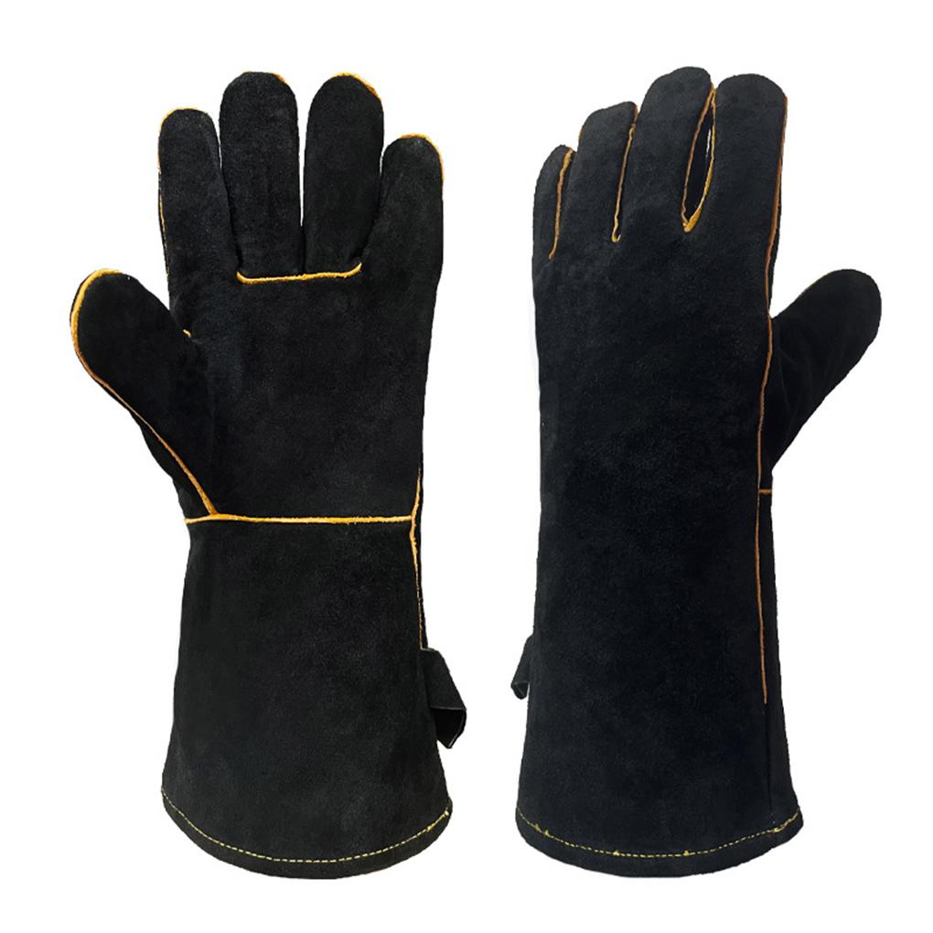 Schwarze Hitzebeständige Handschuhe Breite Anwendung Ausgezeichnete Wärmeisolierung Und Feuerbeständigkeit