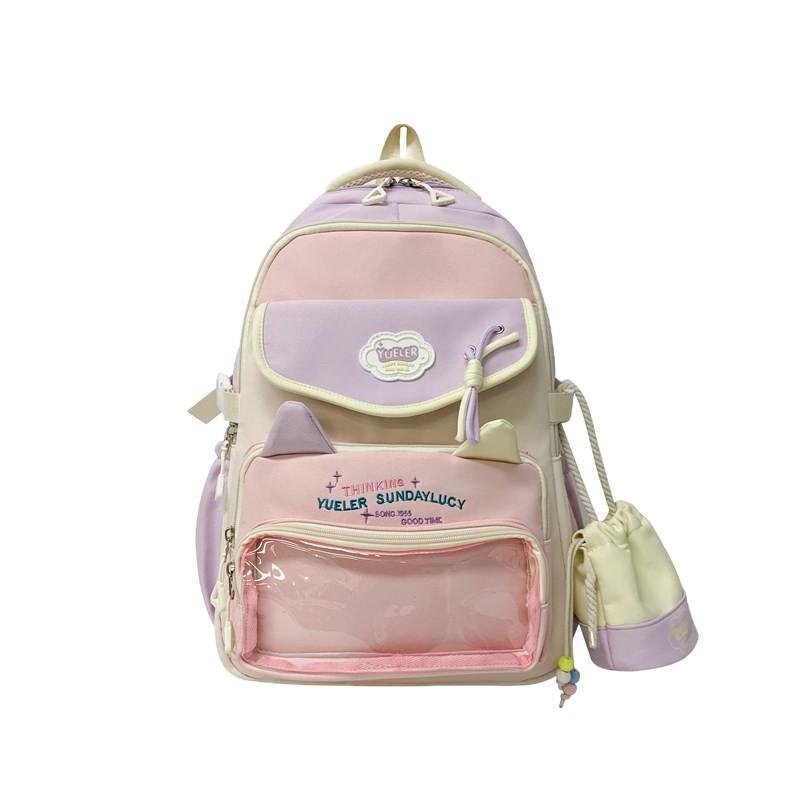 Transparent Pain Bag New Year's New Large Capacity Backpack Cute Fresh Junior and Senior High School School Bag Women's Backpack