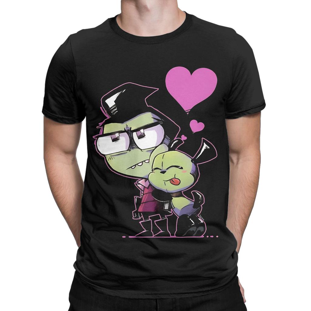 Art iInvader zZim Funny Graphic 100% Cotton T-Shirt iinvader zzim Tops Tees For Men