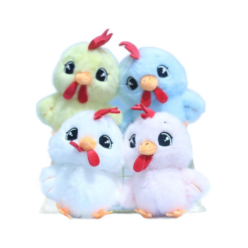 Lovely Plush Cartoon Rooster Bag Charm Cute Chicken Keychain Soft Accessory Doll