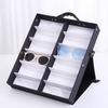 Portable Eyeglass Display Case with Soft Lining and Multiple Sections Storage Case for Neat Storage and Travel Use