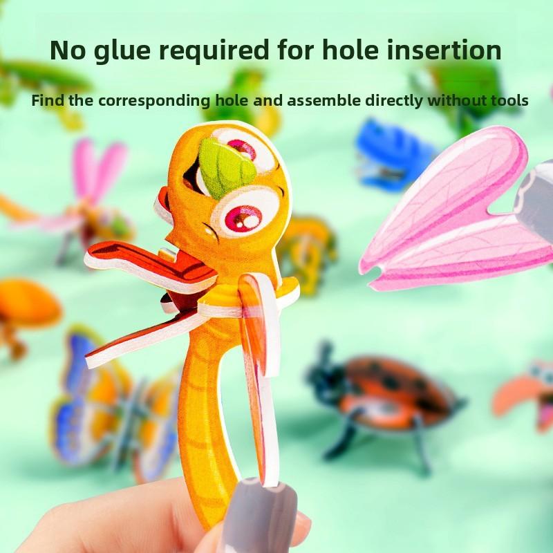 Building Children Toy Eps Material Diy Dinosaur Insect 3d Puzzle Learning Gift