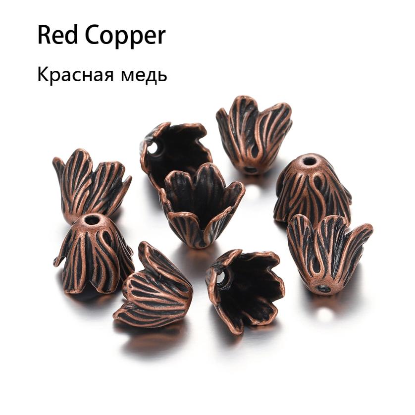4Style 2Pcs/Lot Alloy Hollow Flower Beads Caps End Cap Connectors for DIY Earrings Jewelry Findings Making Component Accessroies