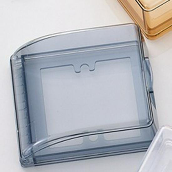 Gold Transparent Waterproof Socket Cover – Universal 86 Type Splash-Proof Protective Box for Bathroom.