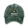 Embroidery Pattern Baseball Hat, Adjustable Back Buckle Retro Distressed Style Baseball Cap, Washed Cotton Fabric Outdoor Sunshade Cap