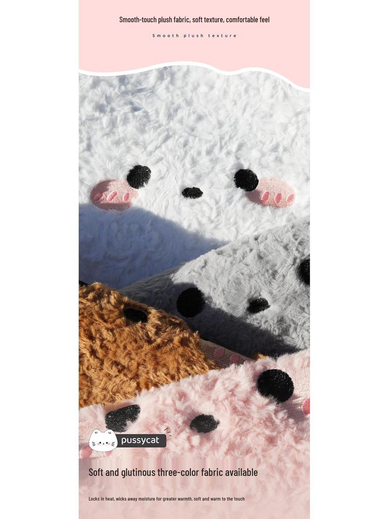 Women's Winter Plush Cartoon Car Seat Cushion - Warm Half-Wrap, Small Waist Design