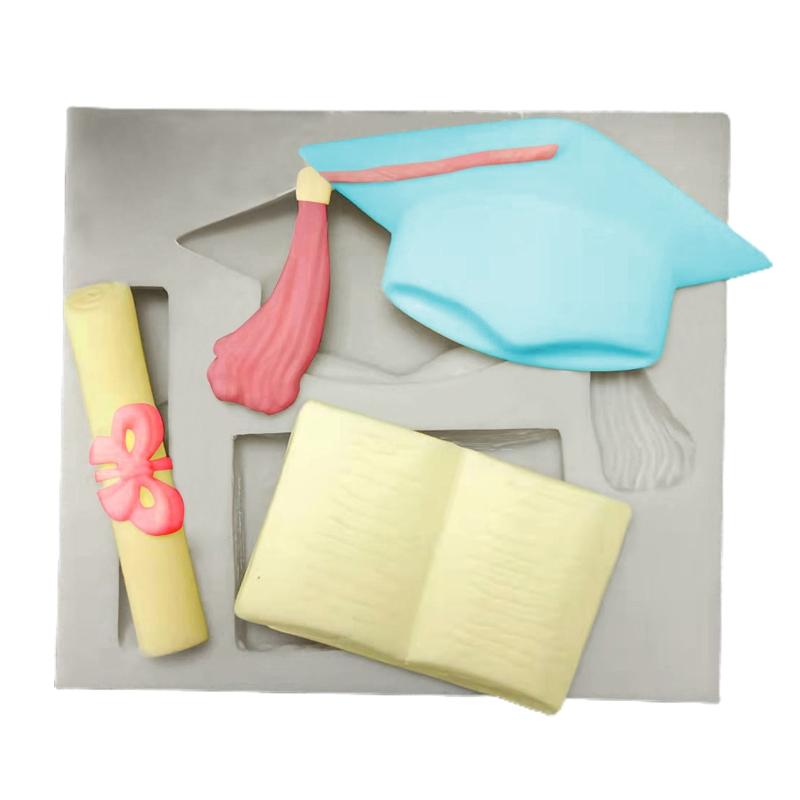 DIY Graduation Themed Silicone Mold Cupcake Topper Fondant Party Cake Decorating Gadgets Candy Chocolate Gumpaste Moulds