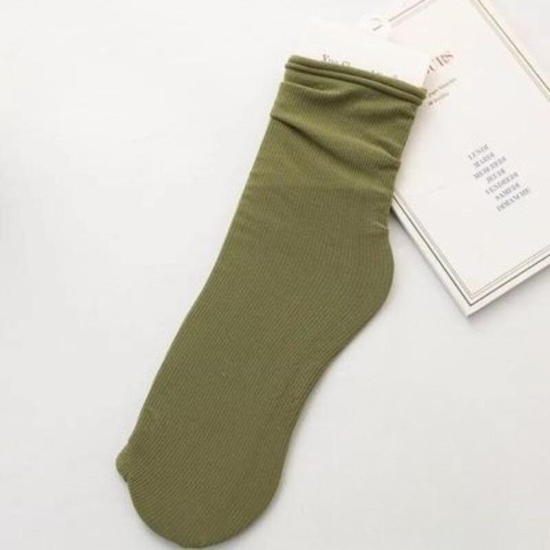 Female Spring and Summer Thin Pure Color Cool Breathable Comfortable Tube Stack Socks