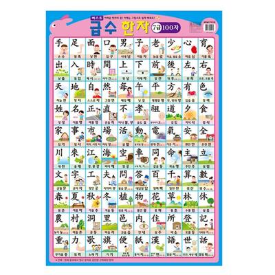 100 Chinese Characters for Grade 7 (poster), Volume 1, World's Best, Korean Toy Supplies