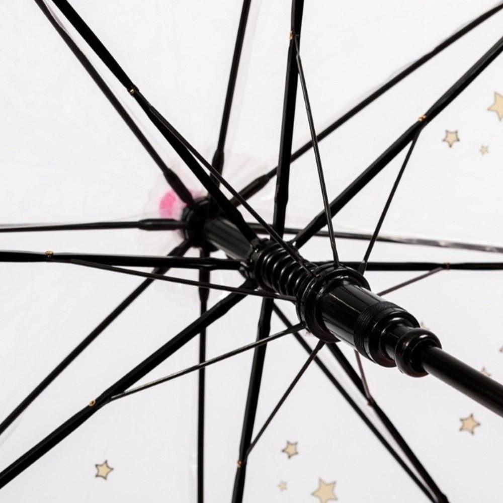 Transparent Long Handle Umbrella Easy Grip Hook Kids Umbrella Lightweight Dome Umbrella  Children